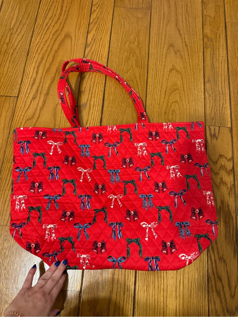 Vera Bradley Marston Grant Quilted Red Bow-Print Tote